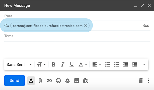 Como enviar un burofax electrónico desde gmail
